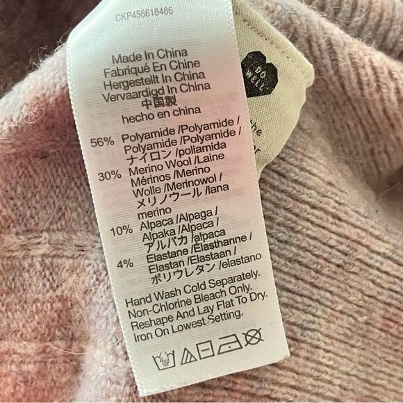 Madewell Merino & Alpaca Wool Bowden Henley Knit Sweater Size Small Pastel - Picture 9 of 10